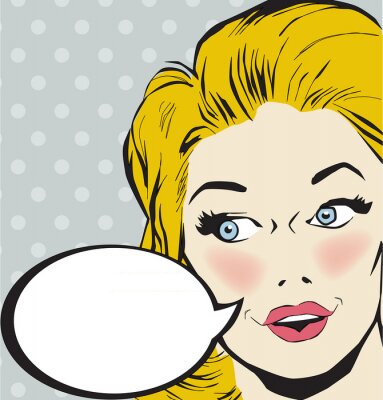 Poster Eine blonde Frau im Comic-Stil