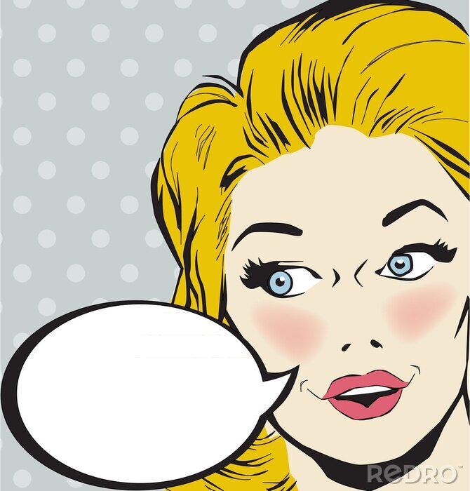 Poster Eine blonde Frau im Comic-Stil