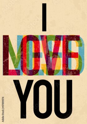 Poster Eine Inschrift mit einer Liebesbotschaft