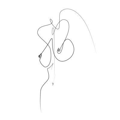 Eine minimalistische Zeichnung eines weiblichen Körpers