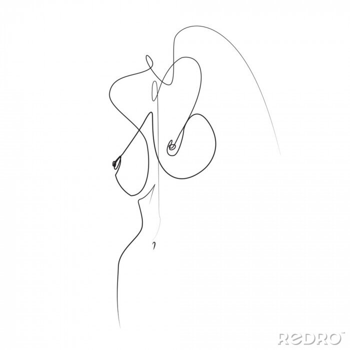 Poster Eine minimalistische Zeichnung eines weiblichen Körpers