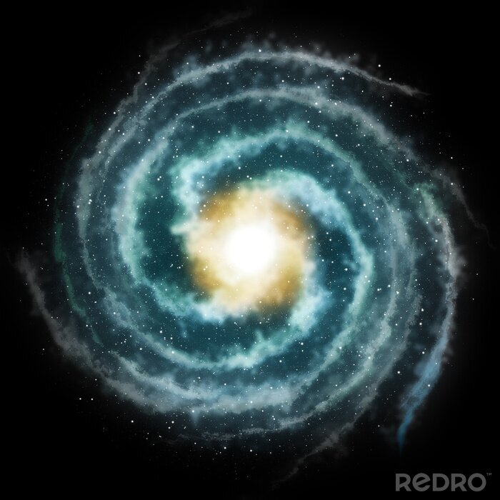 Poster Eine Spiralgalaxie mit sichtbaren Linien