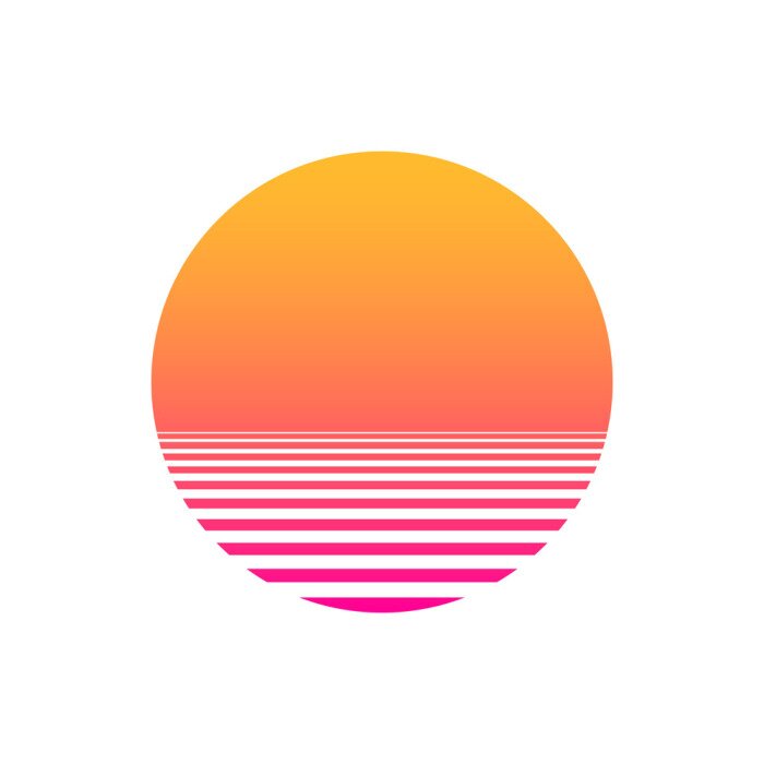 Poster Einfache Grafik mit Sonnenuntergang