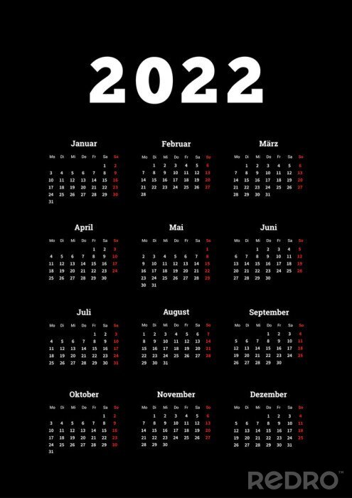 Poster Einfacher Kalender