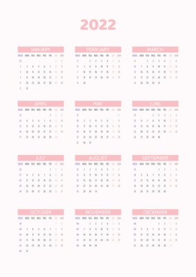 Poster Einfacher Kalender Minimal