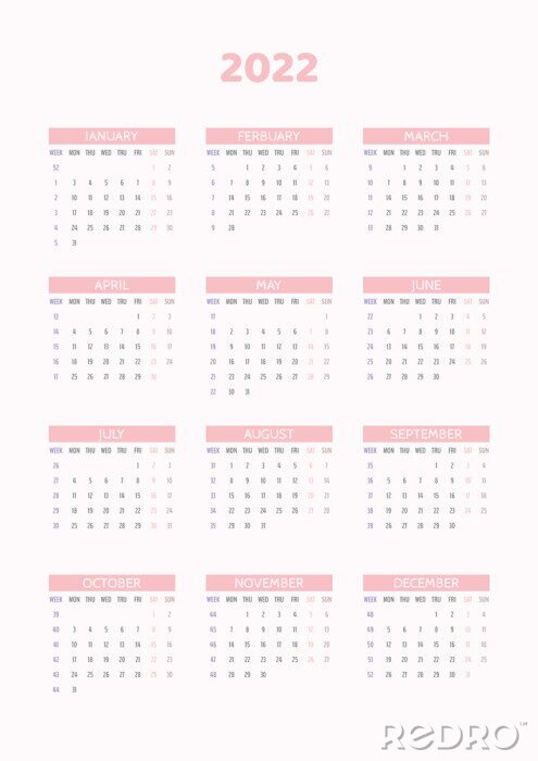Poster Einfacher Kalender Minimal