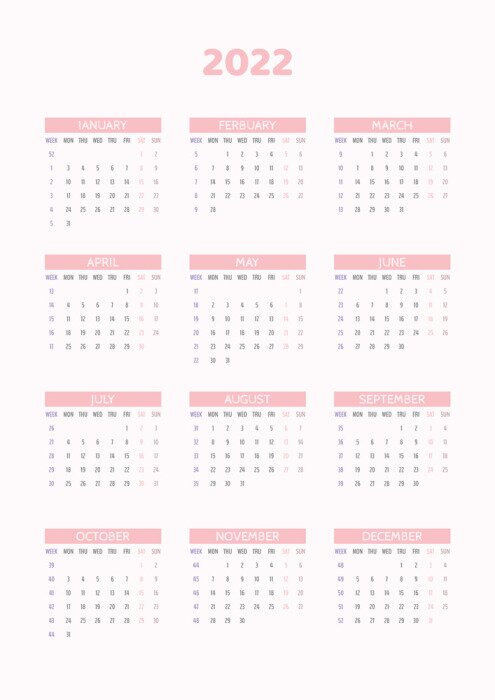 Poster Einfacher Kalender Minimal