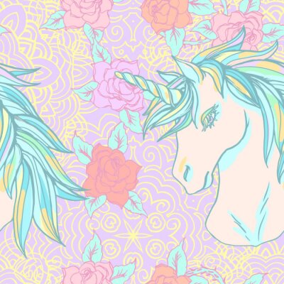 Einhorn und kleine Blumen