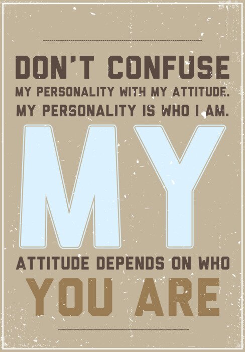 Poster Einstellung zu Leuten Sprichwort im Vintage-Stil