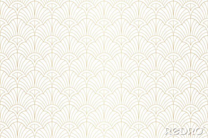 Poster Elegant art nouveau seamless pattern. Abstract minimalist background. Geometric art deco texture.