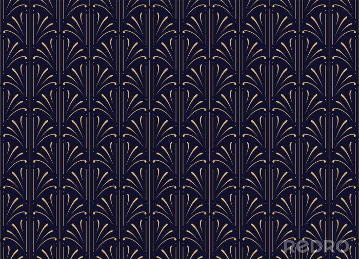 Poster Elegantes Motiv mit geometrischen Blumenblättern