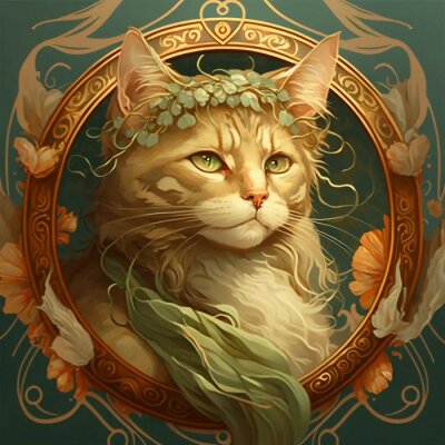 Poster Elegantes Porträt einer Katze