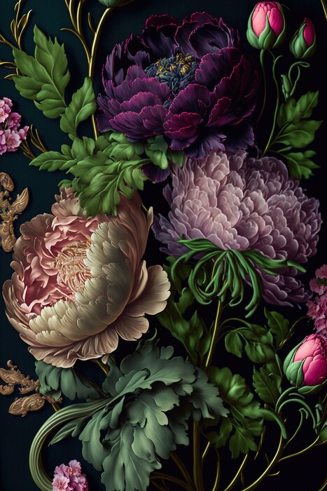 Poster Elegantes Vintage-Blumenarrangement