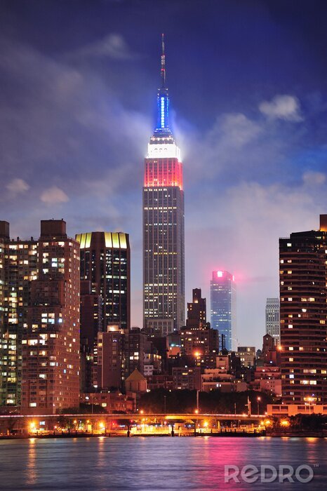 Poster Empire State Building in der Nacht