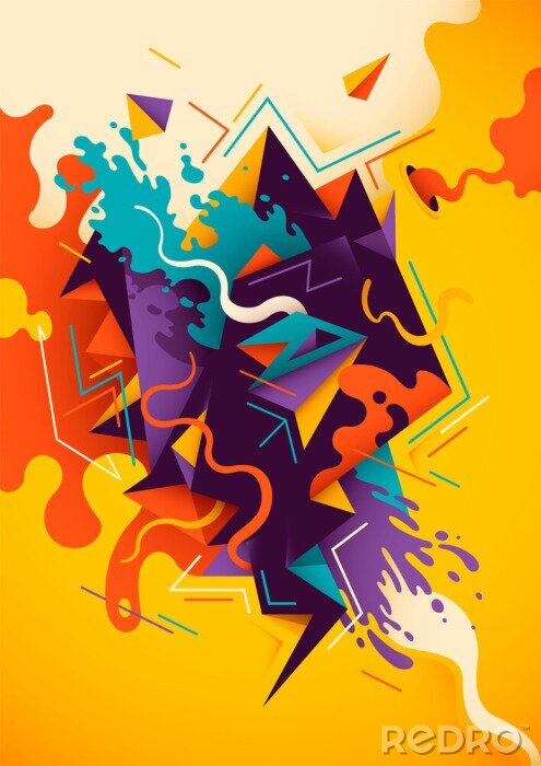 Poster Energetisches Graffiti mit abstrakter Komposition