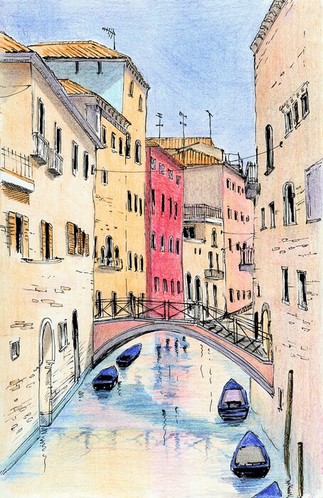 Poster Enge Kanäle in Venedig