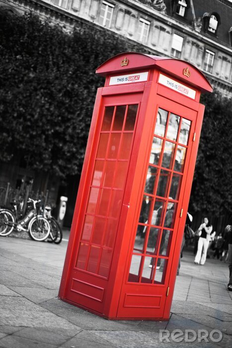 Poster Englische Telefonzelle auf der Straße