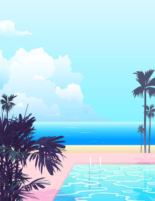 Poster Entspannen Sie am Pool