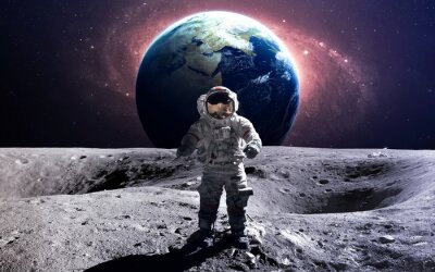 Poster Erkundung des Mondes im Weltraum