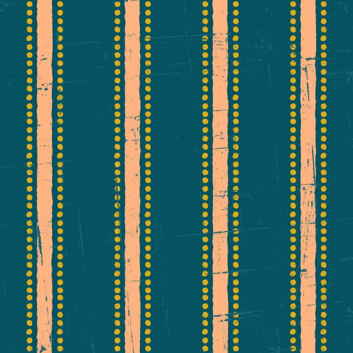 Poster Ethnisches Muster mit Streifen und Punkten