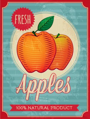 Poster Etikett mit grafischer Darstellung von Äpfeln