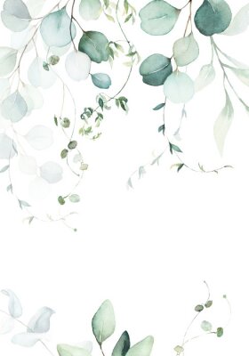 Poster Eukalyptuszweige auf einer Boho-Abbildung