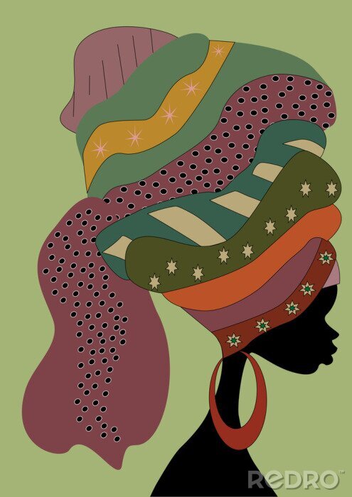 Poster Exotische Frau mit Turban
