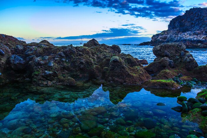 Poster Exotisches Meer am Abend