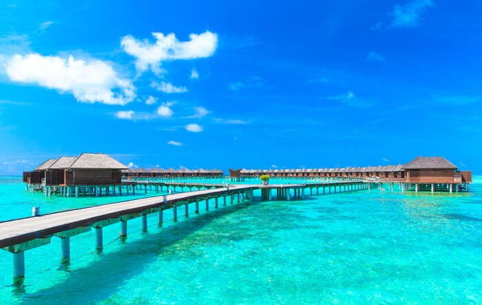 Poster Exotisches Meer mit Hütten