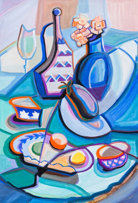 Poster Expressionistisches Stillleben