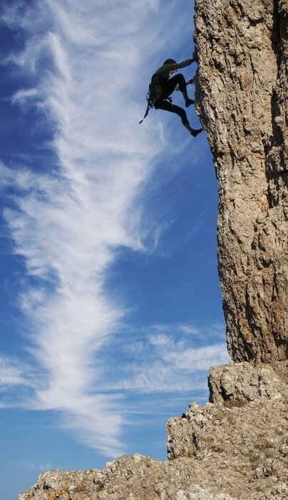 Poster Extremer Sport auf Felsen