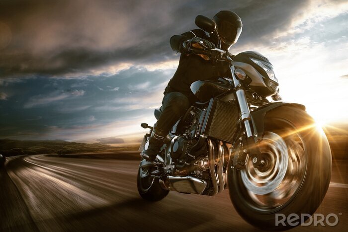 Poster Fahrendes Motorrad