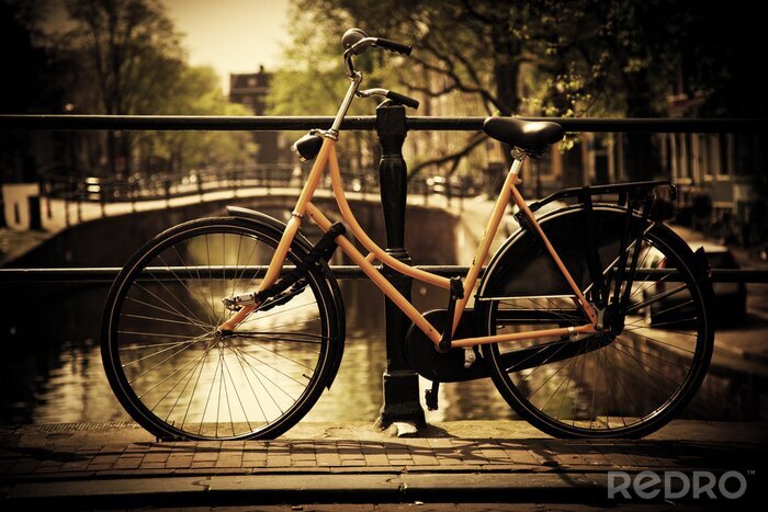 Poster Fahrrad Brücke Amsterdam