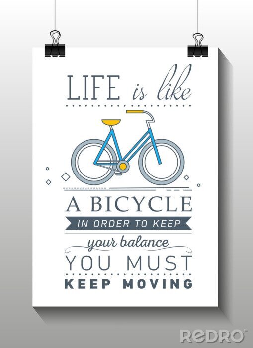 Poster Fahrradfahrzeug mit Zitat