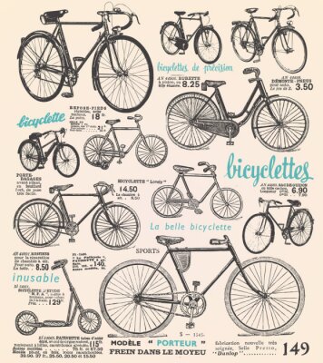 Fahrräder in verschiedenen Formen