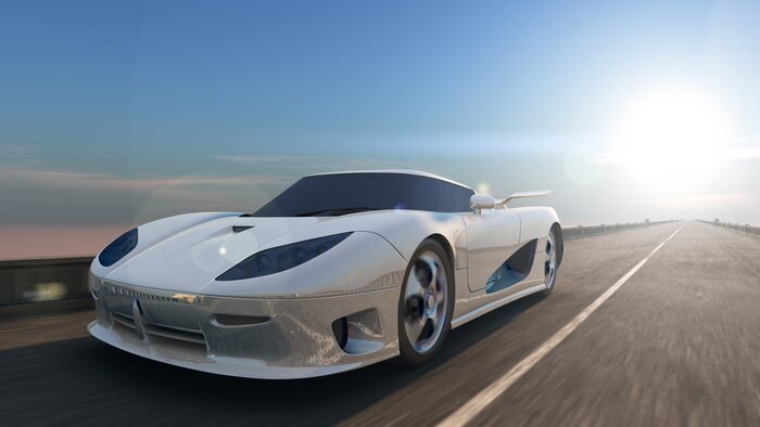 Poster Fahrzeuggeschwindigkeit auf der Straße