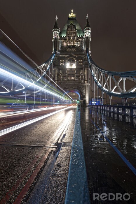 Poster Fahrzeuglichter auf Tower Bridge