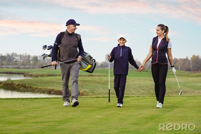 Poster Familie spielt Golf