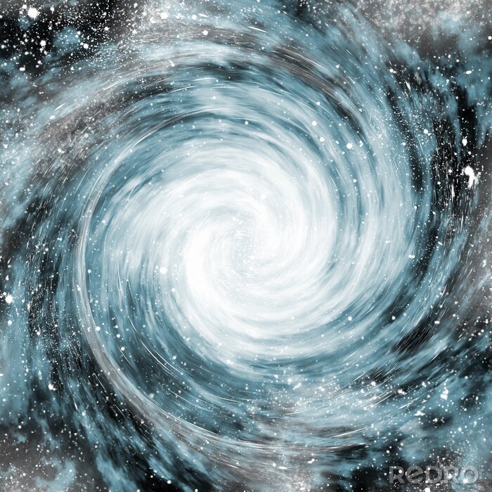 Poster Fantasy-Malerei mit Spiralgalaxie