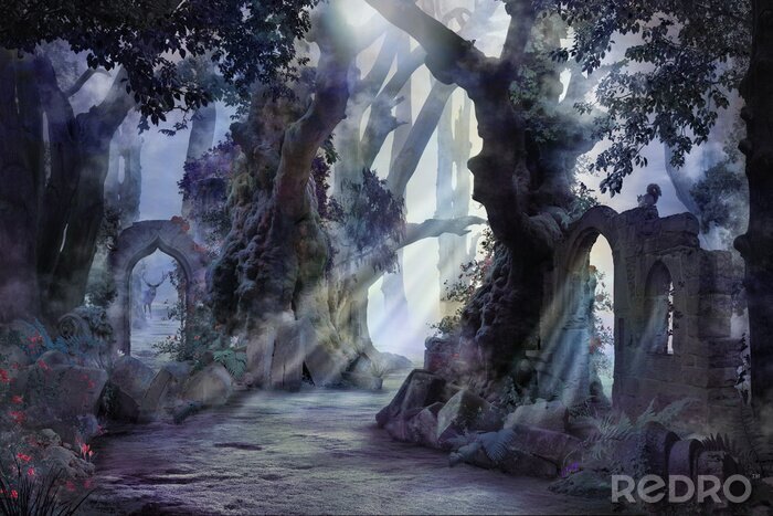 Poster Fantasy Nebelwald