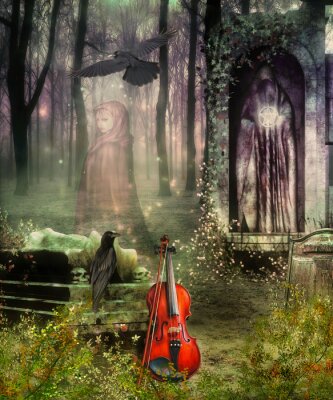 Fantasy und Frau mit Geige