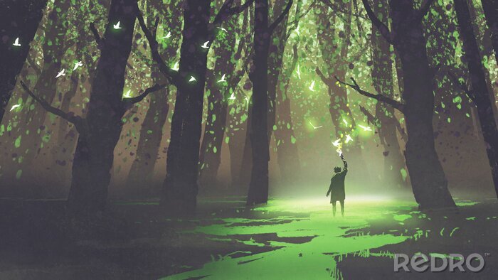 Poster Fantasy Wald und Gestalt