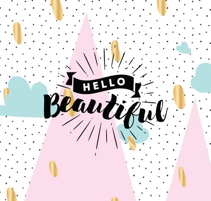 Poster Farbige Elemente und Aufschrift