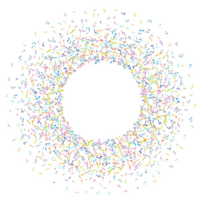 Poster Farbige Noten, die einen Kreis bilden