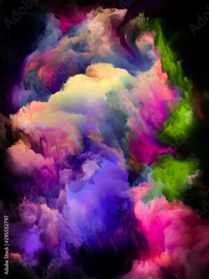 Poster Farbiger Rauch auf schwarzem Hintergrund