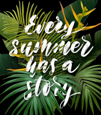 Poster Feiertagsinschrift auf Blättern