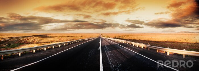 Poster Felder  neben einem Weg im Retro-Stil