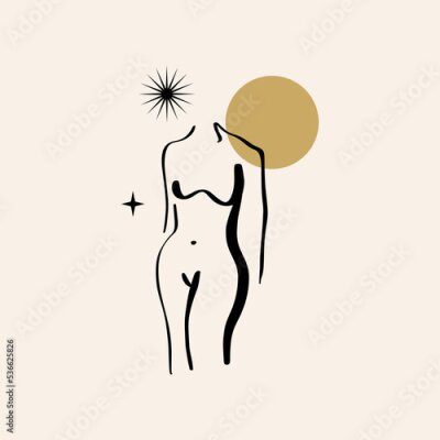 Poster Feminine Silhouette in minimalistischer Ästhetik