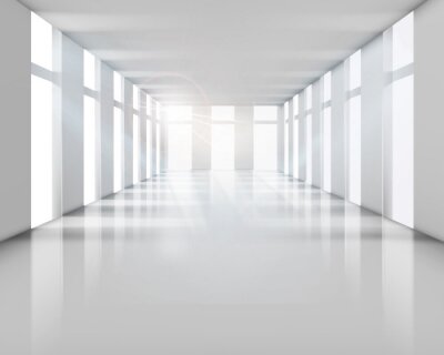 Fototapete Fenster im weißen Tunnel