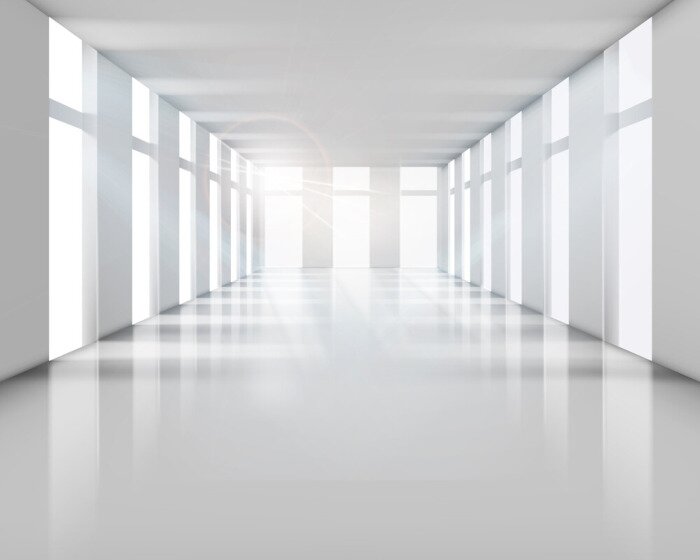 Poster Fenster im weißen Tunnel